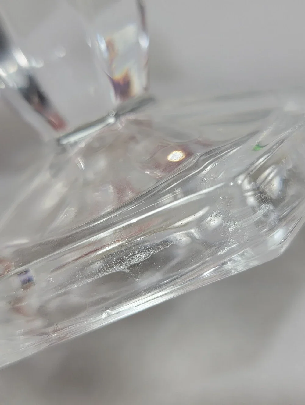 Fitz and Floyd Candlestick Peg Cup Holders Clear Glass Set of 2 Decorative